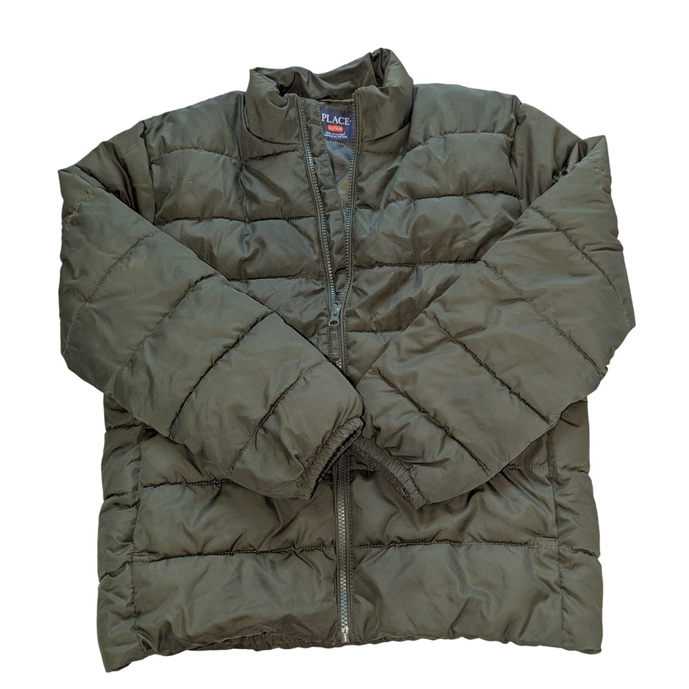 The Childrens Place Puffer Jacket Olive Green‎ Kids Size XL 14 Winter Coat